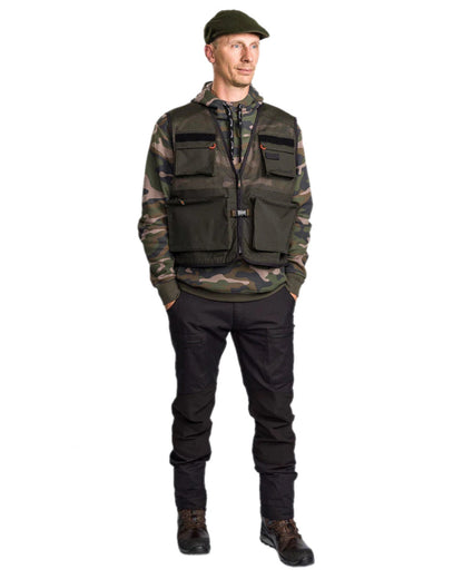 Black Coloured Pinewood Mens Caribou Tc Extreme Trousers on white background #colour_black
