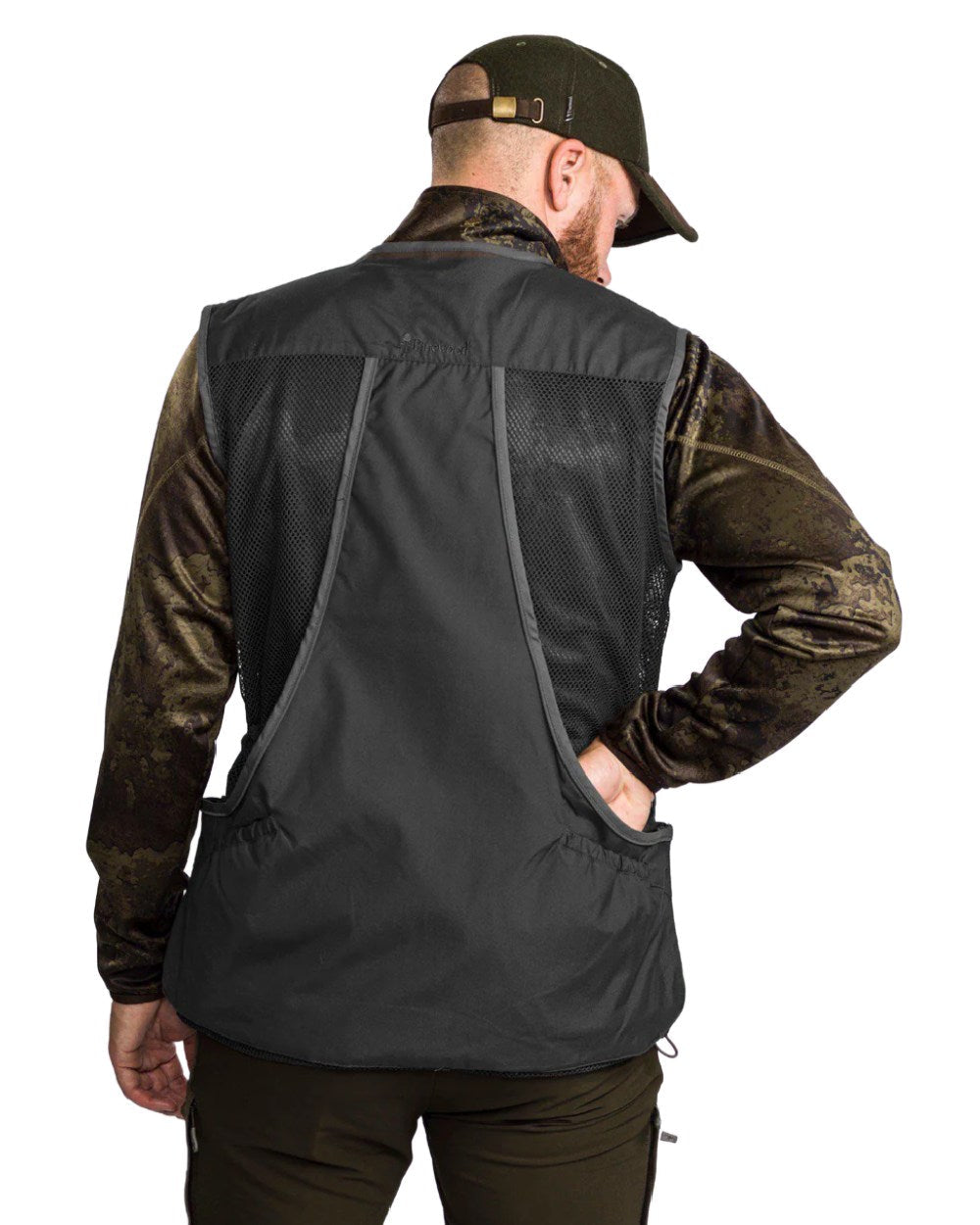 Black Dark Anthracite coloured Pinewood Mens Dog Sports 2.0 Vest on white background #colour_black-dark-anthracite