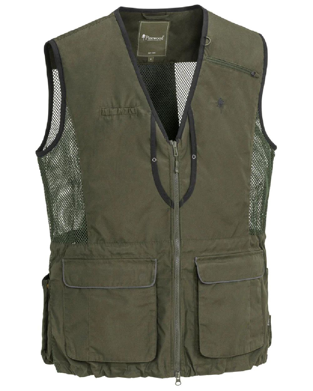 Moss Green coloured Pinewood Mens Dog Sports 2.0 Vest on white background #colour_moss-green