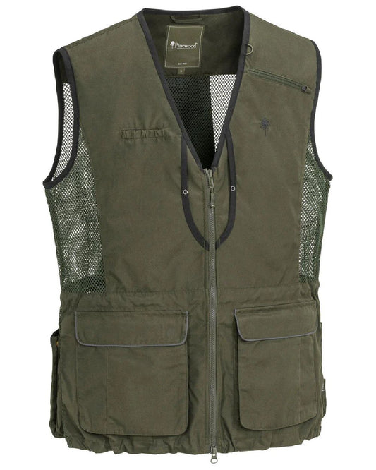 Moss Green coloured Pinewood Mens Dog Sports 2.0 Vest on white background #colour_moss-green