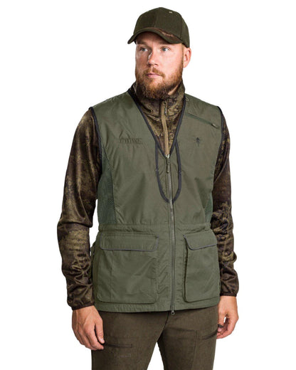 Moss Green coloured Pinewood Mens Dog Sports 2.0 Vest on white background #colour_moss-green