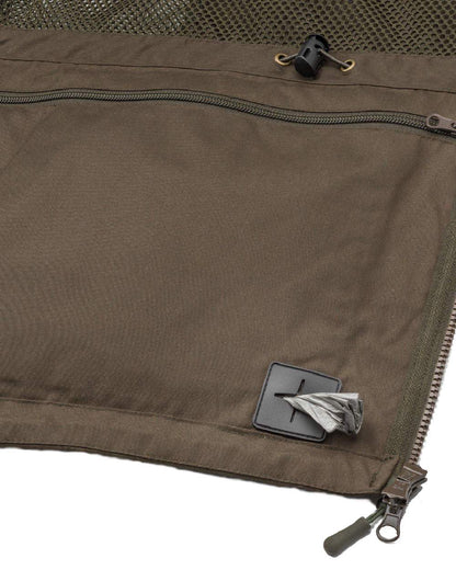 Suede Brown Dark Olive coloured Pinewood Mens Dog Sports 2.0 Vest on white background #colour_suede-brown-dark-olive