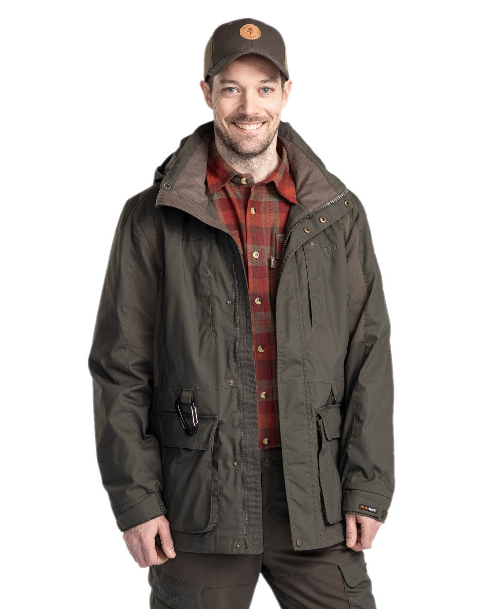 Moss Green Coloured Pinewood Mens Dog Sports Trainer Extreme Jacket on white background #colour_moss-green