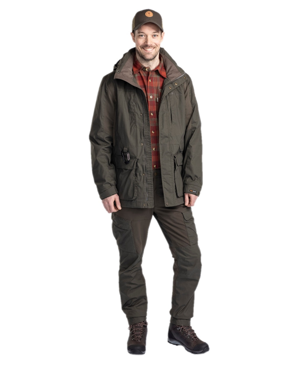 Moss Green Coloured Pinewood Mens Dog Sports Trainer Extreme Jacket on white background #colour_moss-green