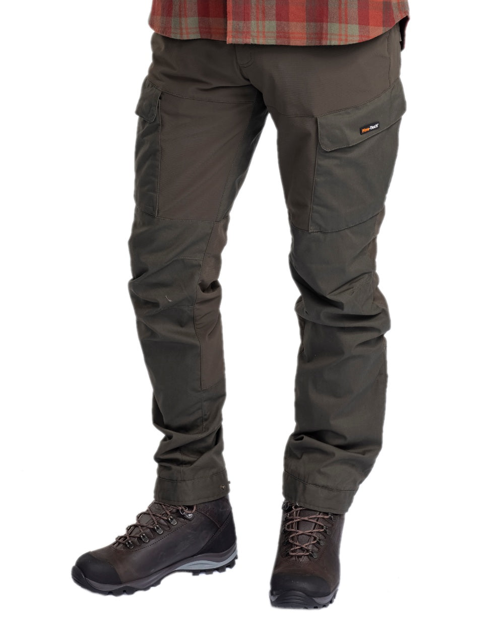 Moss Green Coloured Pinewood Mens Dog Sports Trainer Extreme Trousers on white background #colour_moss-green