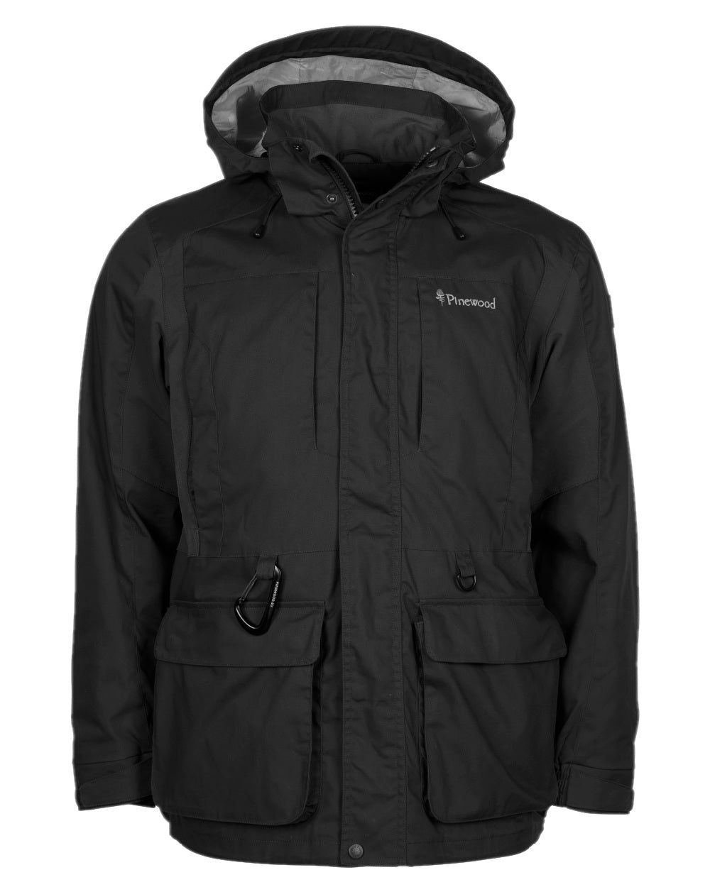 Black Coloured Pinewood Mens Dog Sports Trainer Jacket on white background #colour_black
