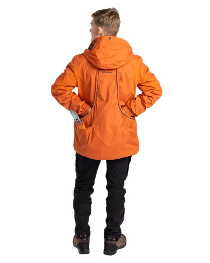 Burned Orange Coloured Pinewood Mens Dog Sports Trainer Jacket on white background #colour_burned-orange