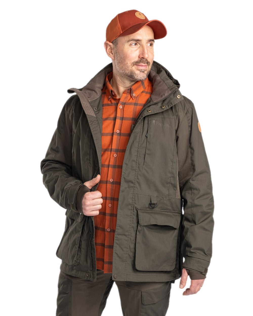 Moss Green Coloured Pinewood Mens Dog Sports Trainer Jacket on white background #colour_moss-green