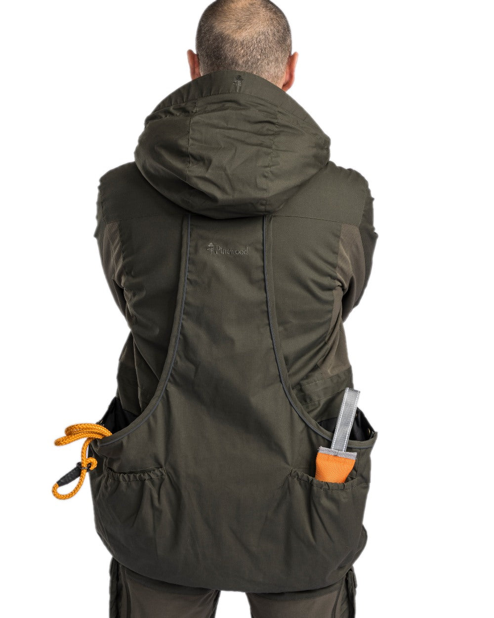 Moss Green Coloured Pinewood Mens Dog Sports Trainer Jacket on white background #colour_moss-green