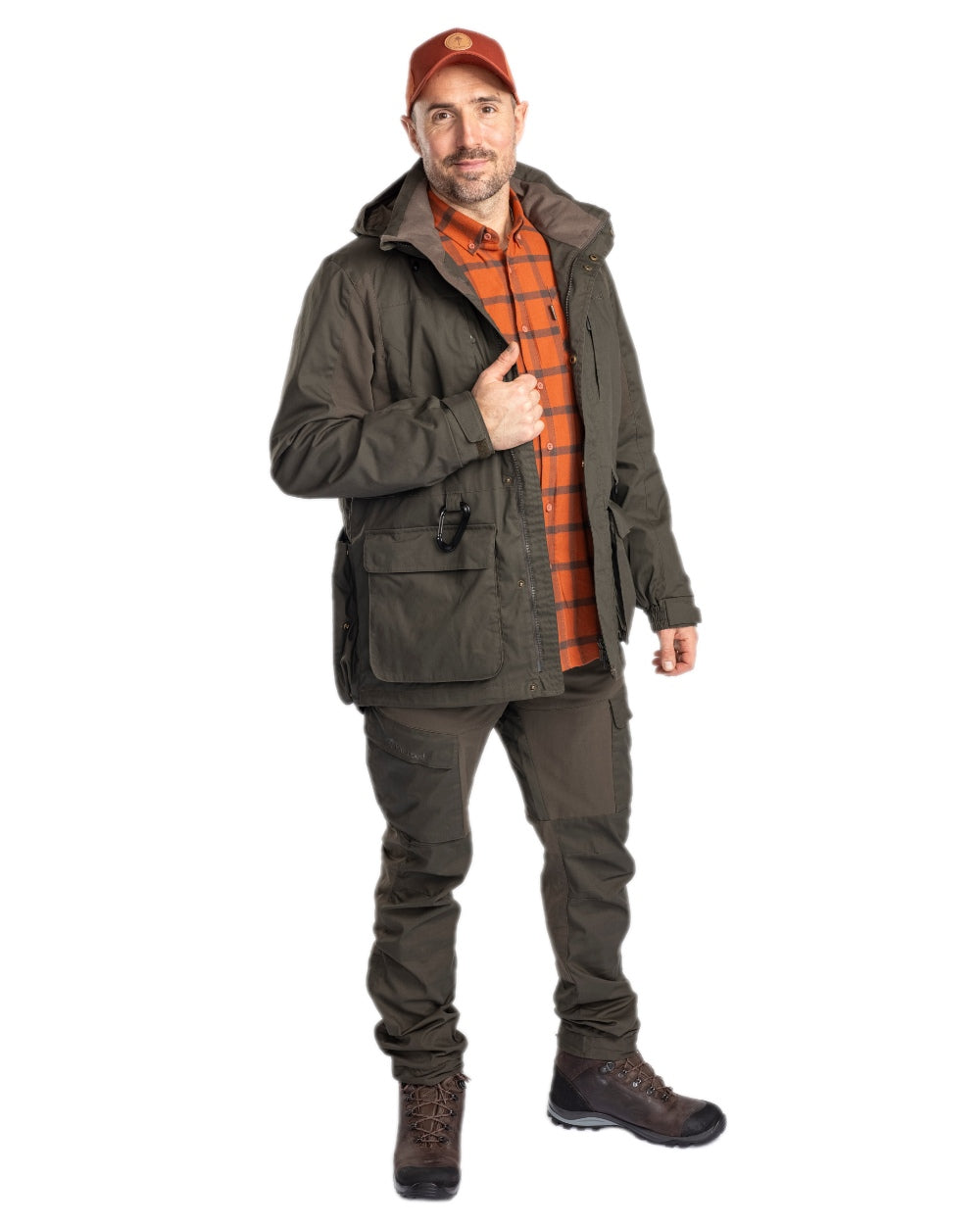 Moss Green Coloured Pinewood Mens Dog Sports Trainer Jacket on white background #colour_moss-green