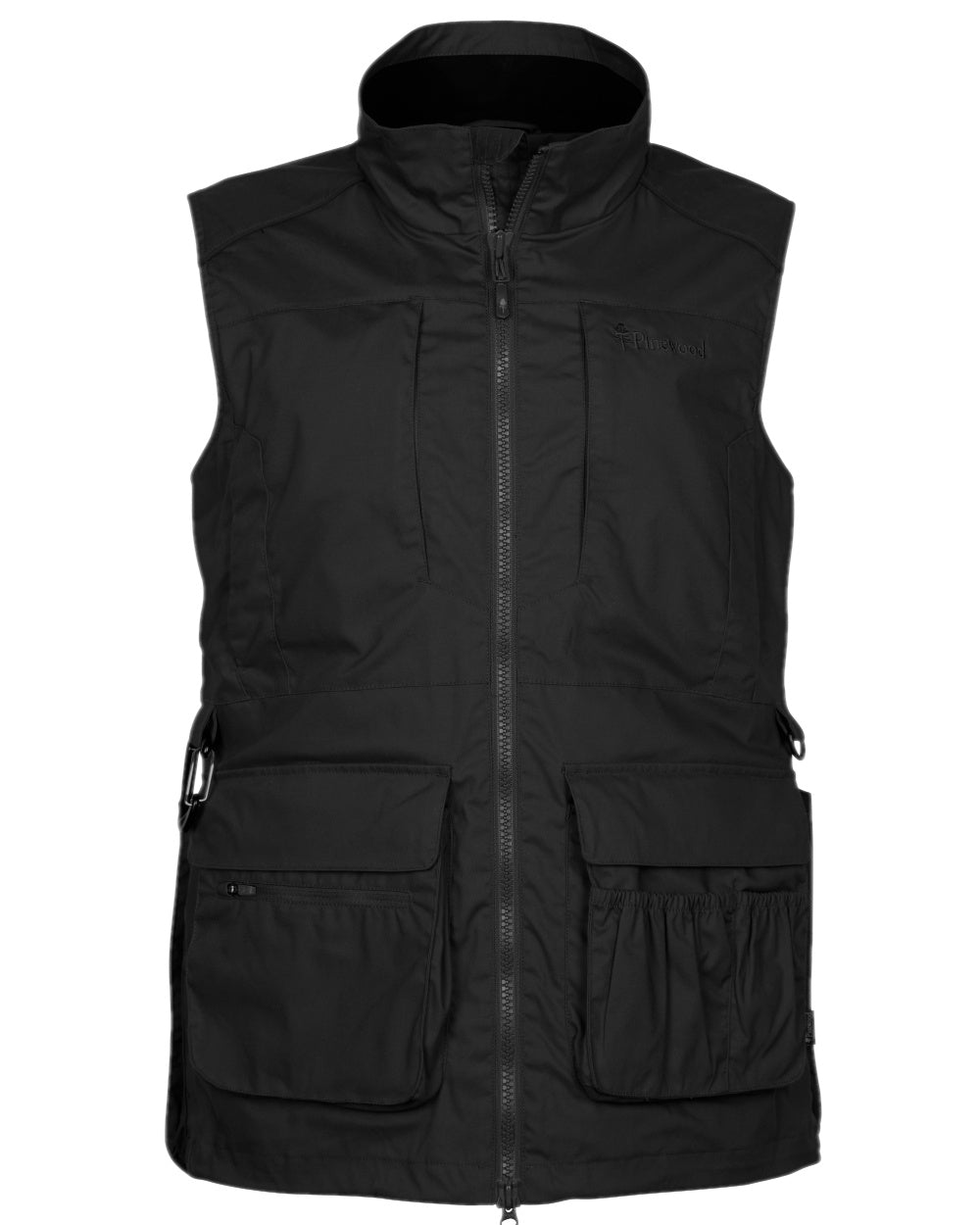 Black Coloured Pinewood Mens Dog Sports Trainer Vest on white background #colour_black
