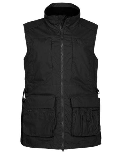 Black Coloured Pinewood Mens Dog Sports Trainer Vest on white background #colour_black
