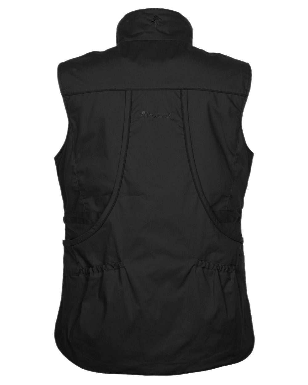 Black Coloured Pinewood Mens Dog Sports Trainer Vest on white background #colour_black