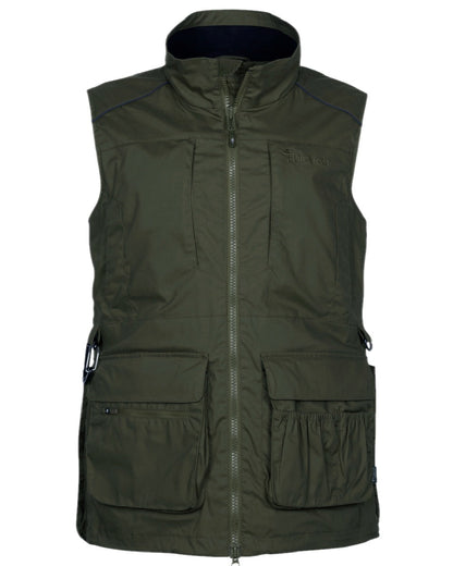 Moss Green Coloured Pinewood Mens Dog Sports Trainer Vest on white background #colour_moss-green