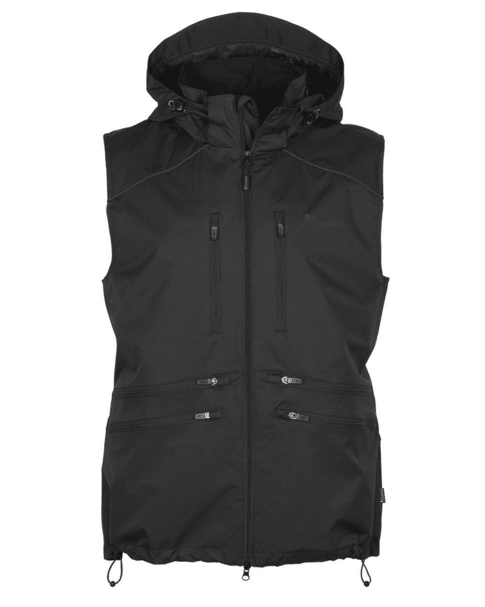 Black coloured Pinewood Mens Dog Sports Windblocker Vest on white background #colour_black