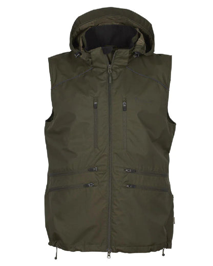 Moss Green coloured Pinewood Mens Dog Sports Windblocker Vest on white background #colour_moss-green