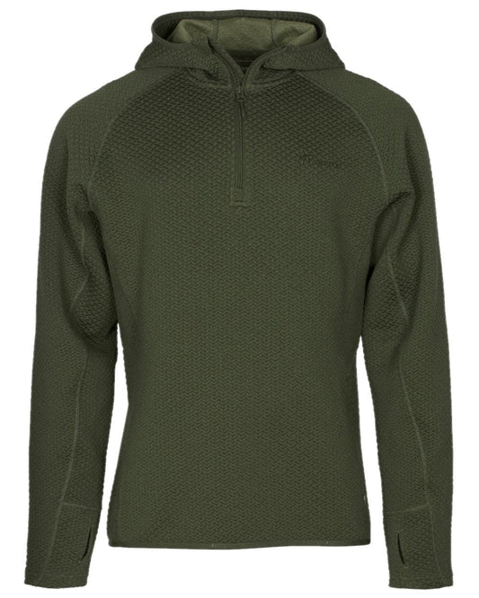 Dark Green Mel Coloured Pinewood Mens Everyday Travel Hoodie on white background #colour_dark-green-mel