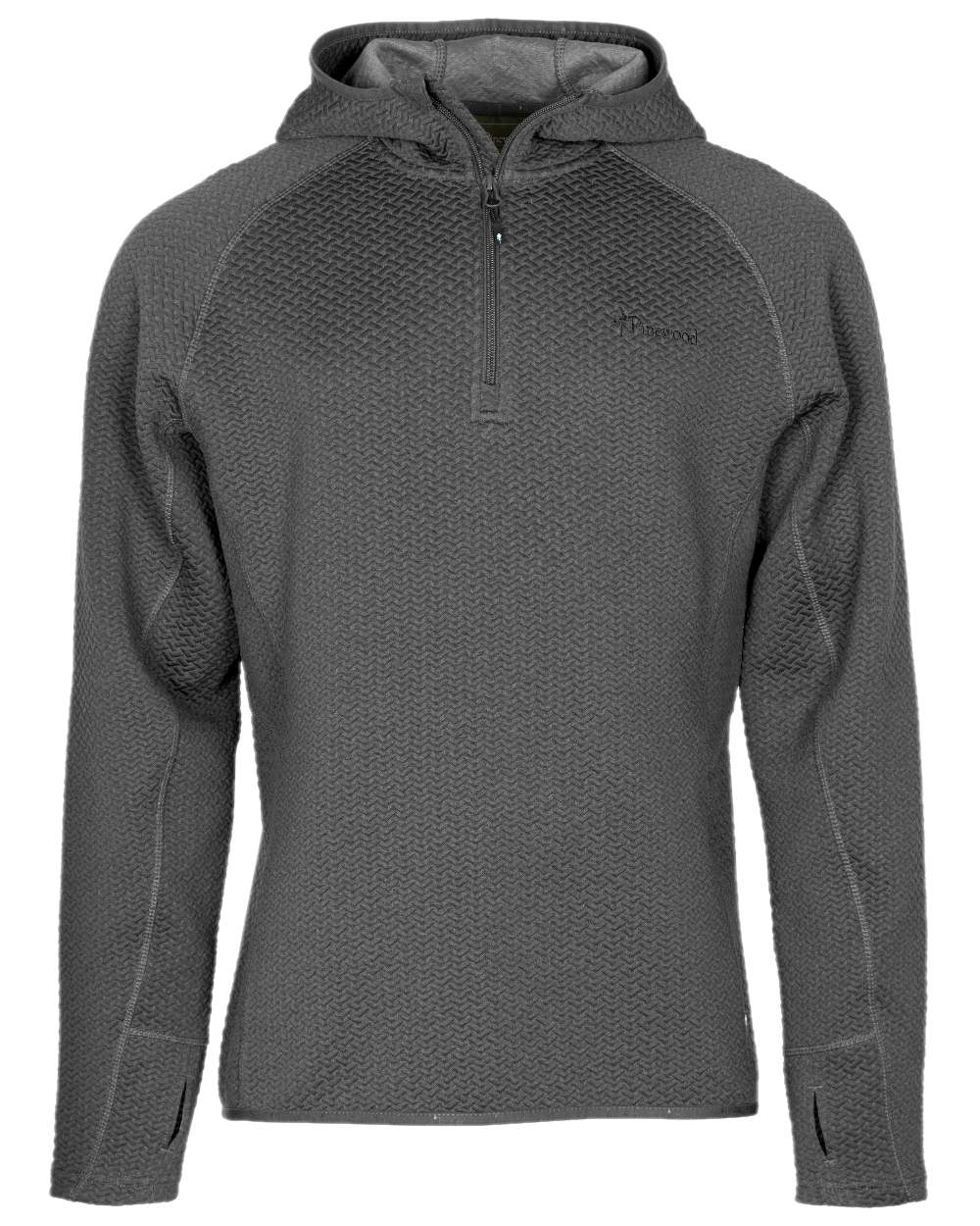 Grey Mel Coloured Pinewood Mens Everyday Travel Hoodie on white background #colour_grey-mel