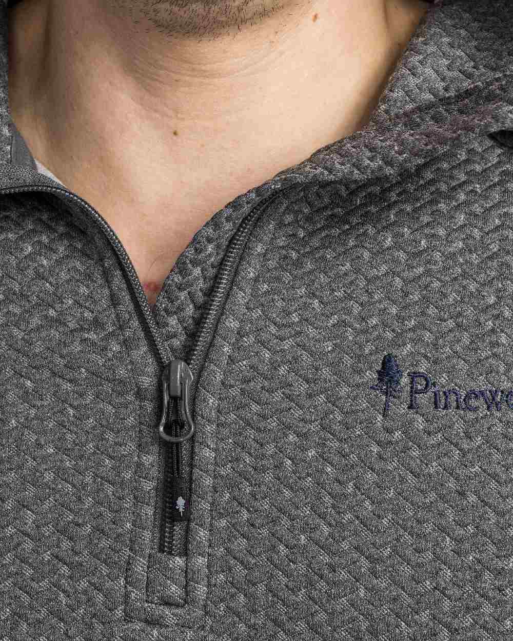 Grey Mel Coloured Pinewood Mens Everyday Travel Hoodie on white background #colour_grey-mel