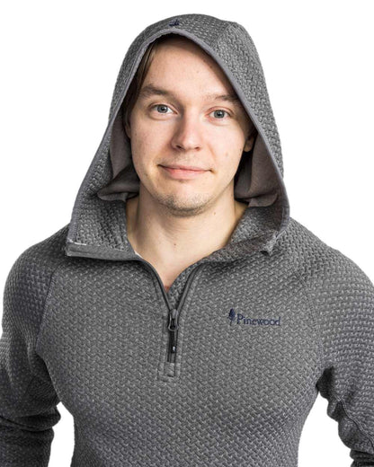 Grey Mel Coloured Pinewood Mens Everyday Travel Hoodie on white background #colour_grey-mel
