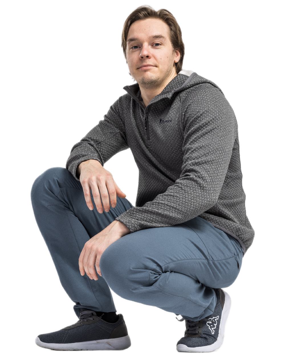 Grey Mel Coloured Pinewood Mens Everyday Travel Hoodie on white background #colour_grey-mel