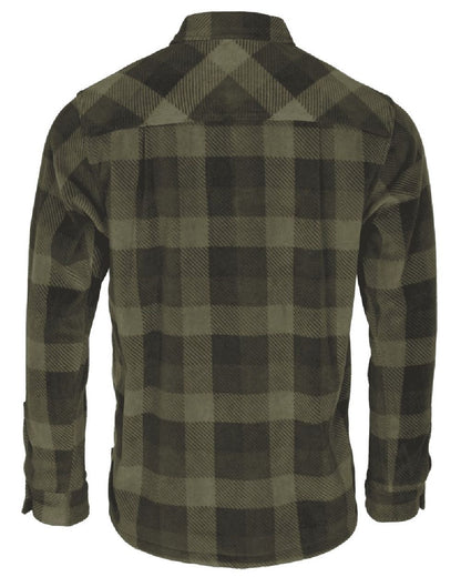 Green Black coloured Pinewood Mens Finnveden Canada Shirt on white background #colour_green-black