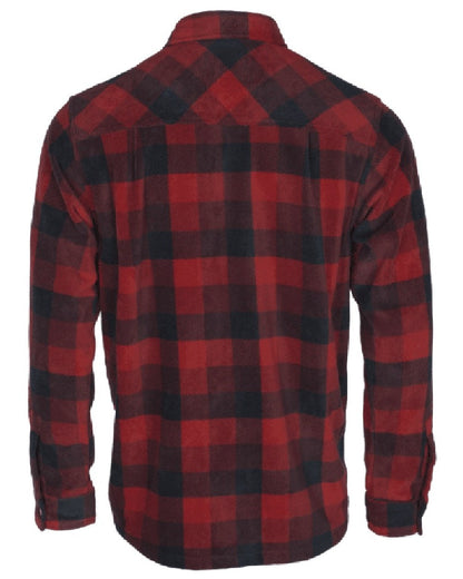 Red Black coloured Pinewood Mens Finnveden Canada Shirt on white background #colour_red-black