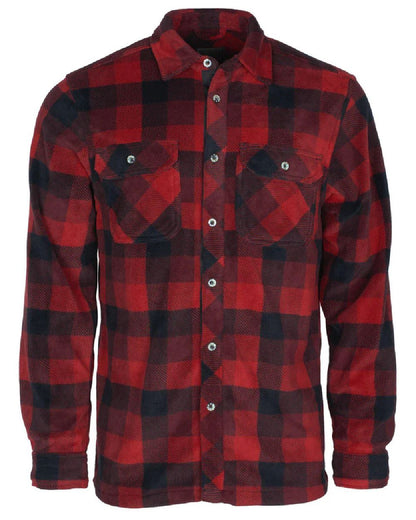 Red Black coloured Pinewood Mens Finnveden Canada Shirt on white background #colour_red-black