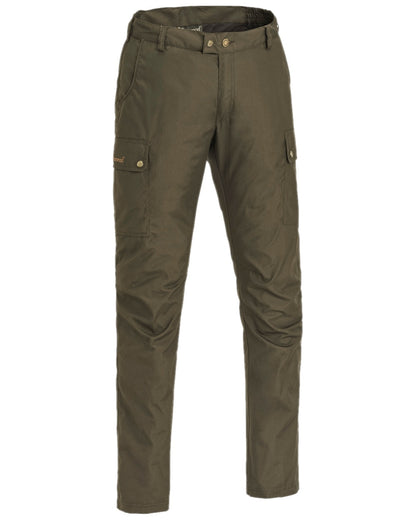 Dark Olive Coloured Pinewood Mens Finnveden Classic Trousers on white background #colour_dark-olive