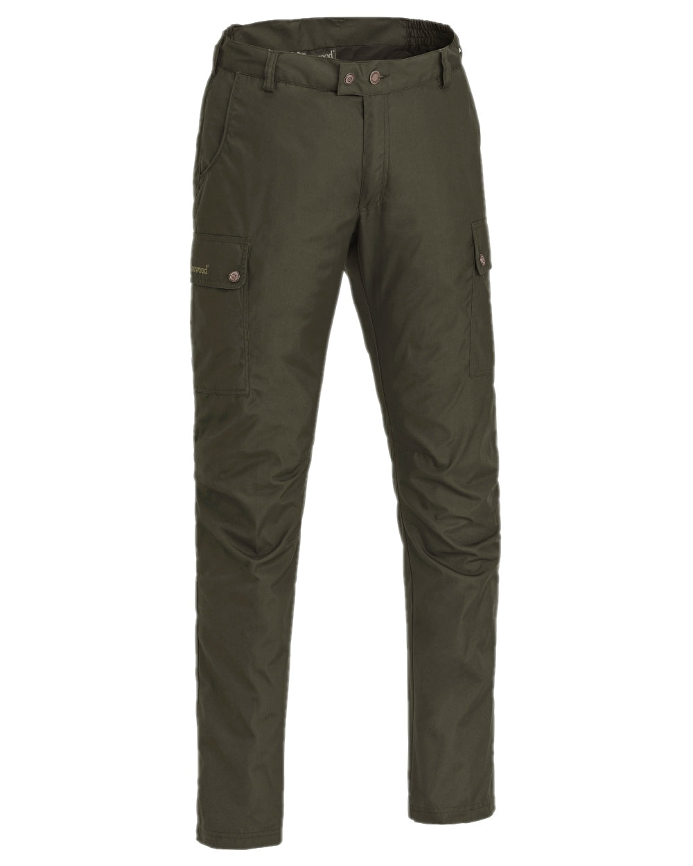 Moss Green Coloured Pinewood Mens Finnveden Classic Trousers on white background #colour_moss-green