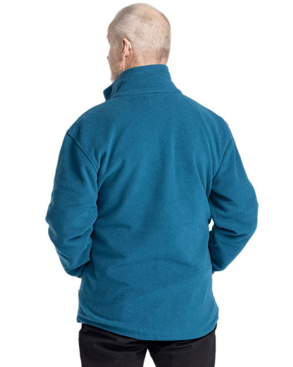 Dark Azur Blue Pinewood Mens Finnveden Fleece Jacket on white background #colour_dark-azur-blue