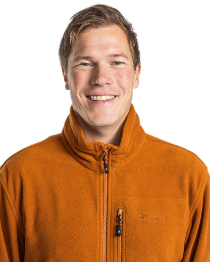 Fudge Pinewood Mens Finnveden Fleece Jacket on white background #colour_fudge