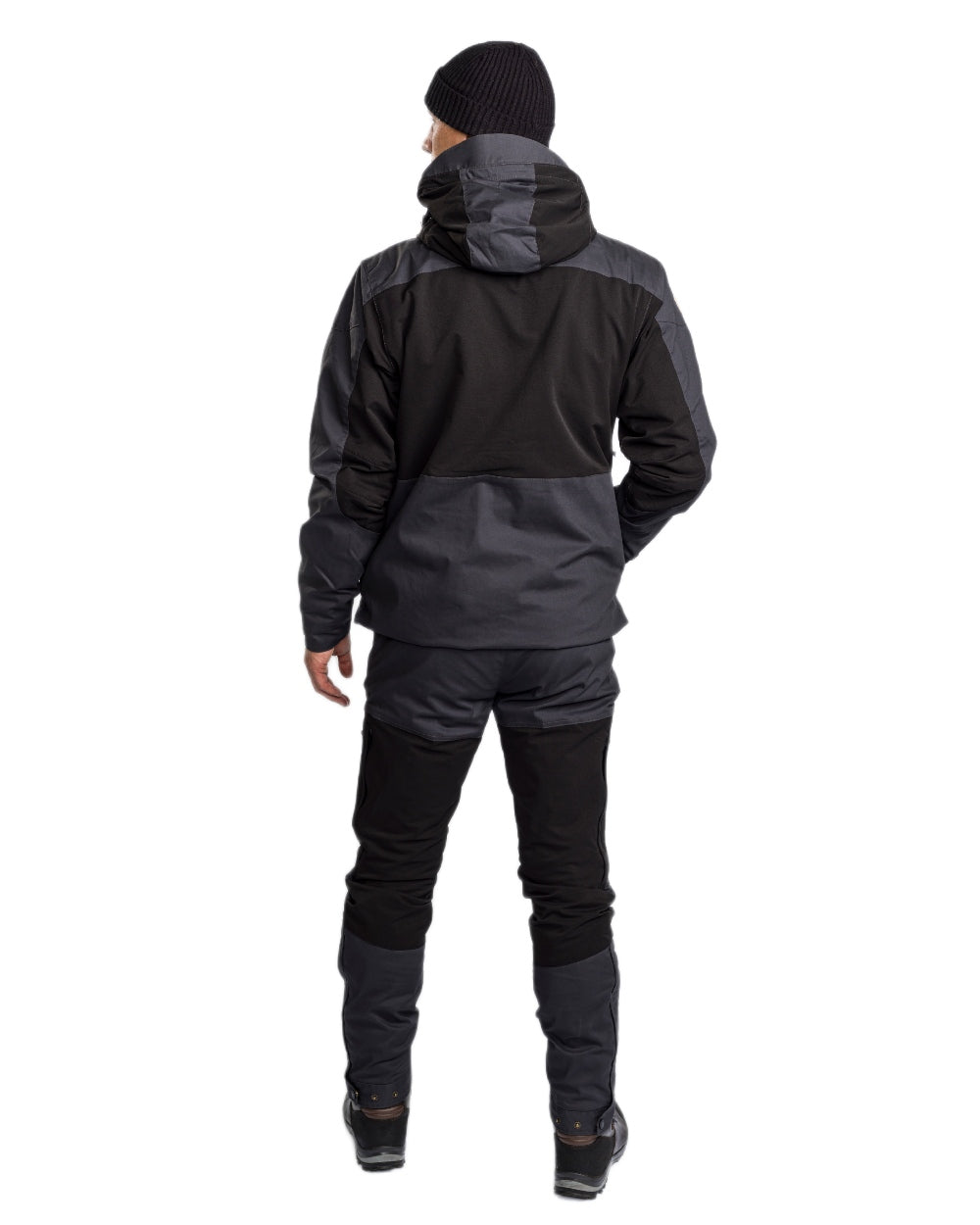 Black Dark Anthracite Coloured Pinewood Mens Finnveden Hybrid Extreme Jacket on white background #colour_black-dark-anthracite