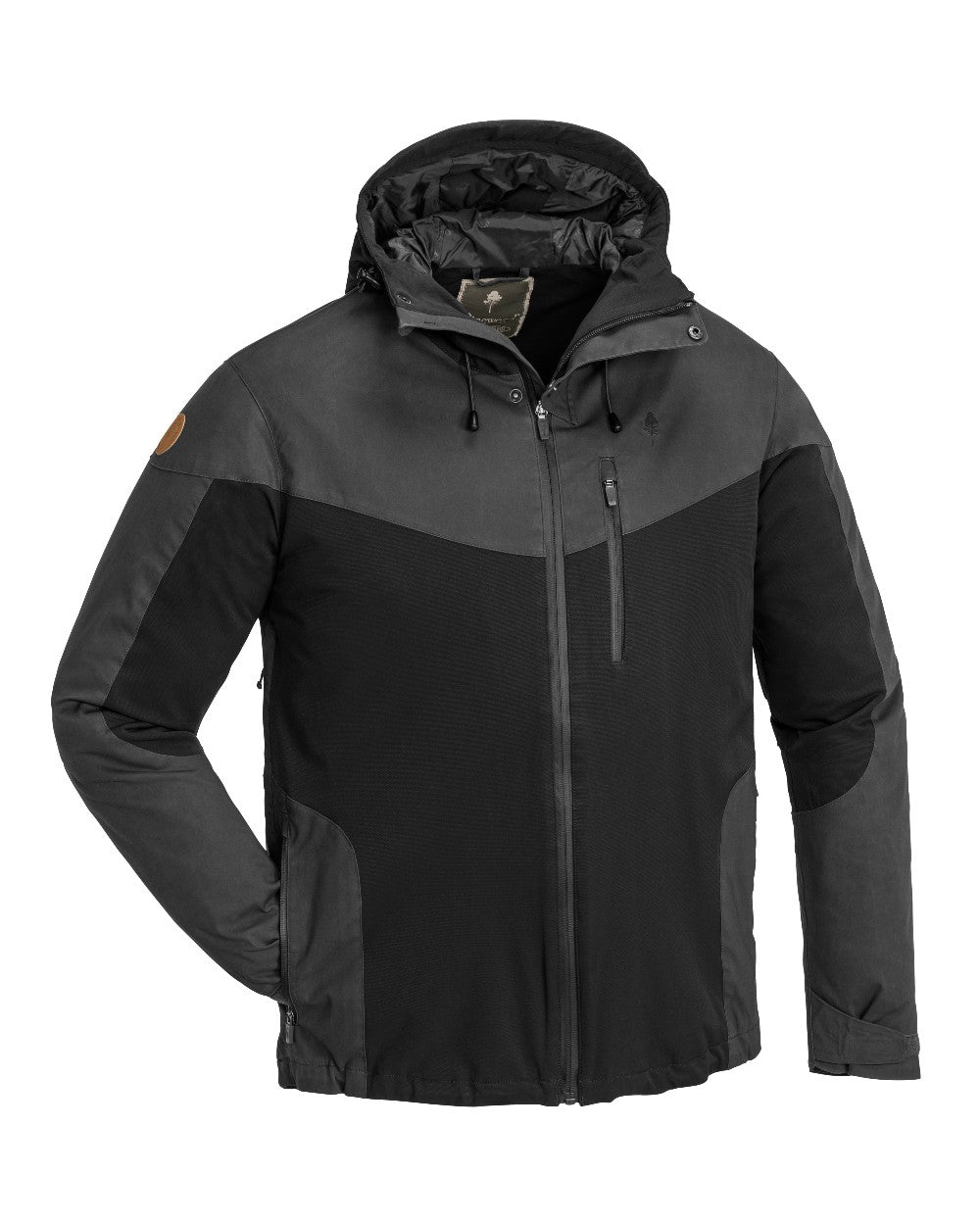 Black Dark Anthracite Coloured Pinewood Mens Finnveden Hybrid Extreme Jacket on white background #colour_black-dark-anthracite