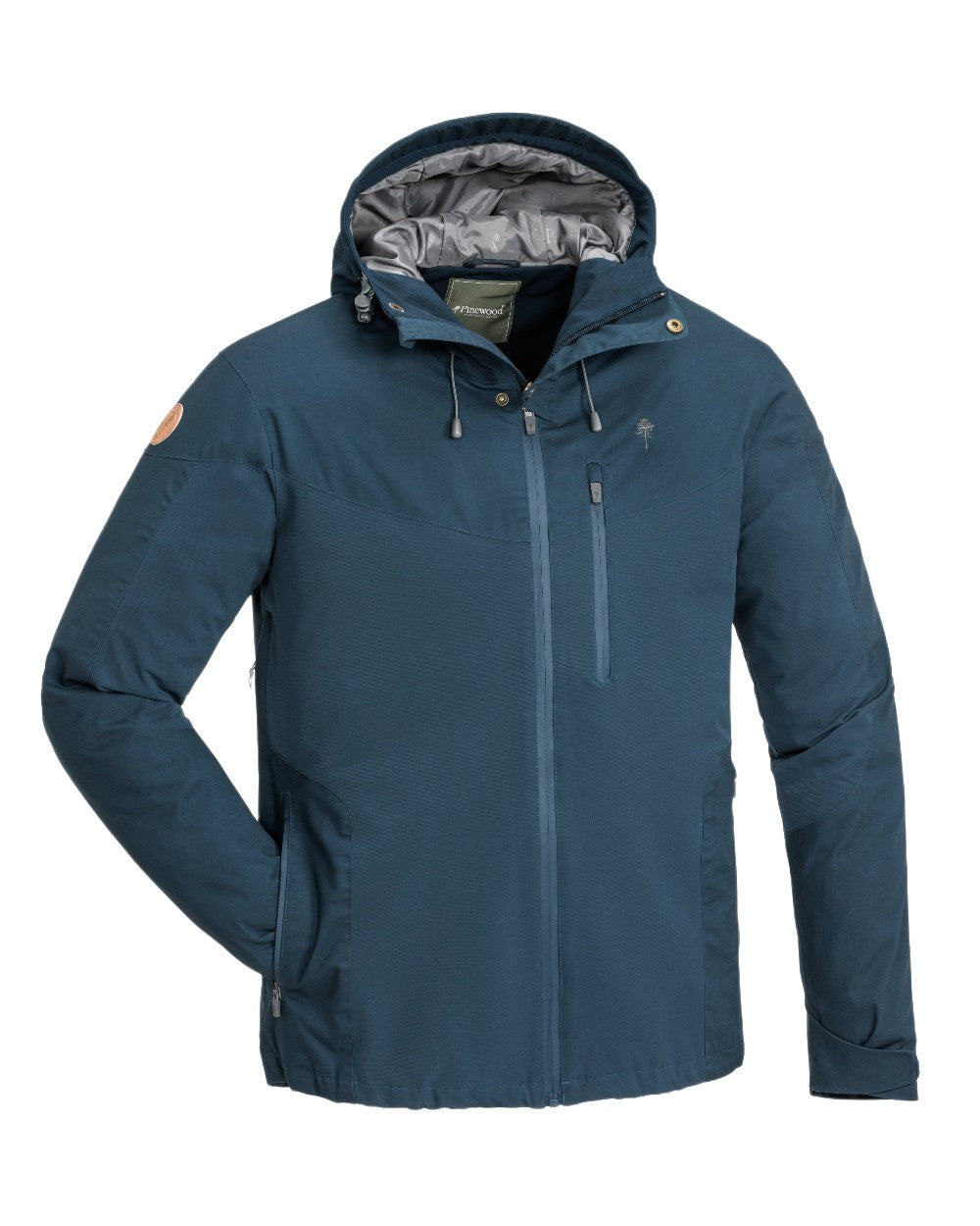 Dark Dive Coloured Pinewood Mens Finnveden Hybrid Extreme Jacket on white background #colour_dark-dive