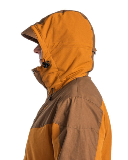 Fudge Nougat Coloured Pinewood Mens Finnveden Hybrid Extreme Jacket on white background #colour_fudge-nougat