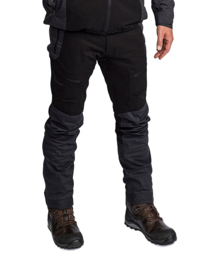 Black Dark Anthracite Coloured Pinewood Mens Finnveden Hybrid Extreme Trousers on white background #colour_black-dark-anthracite