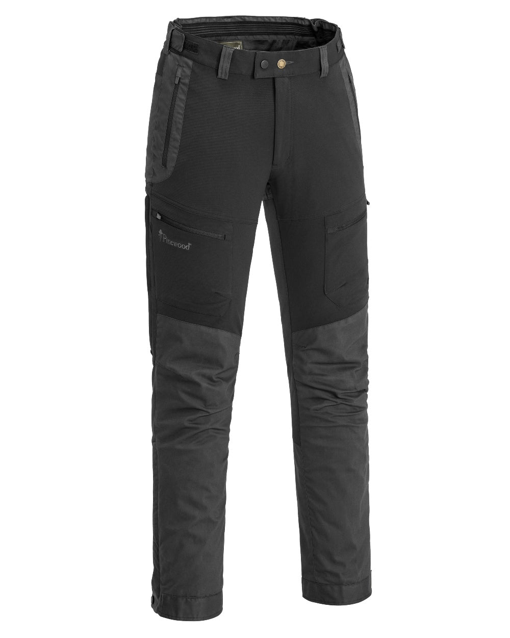 Black Dark Anthracite Coloured Pinewood Mens Finnveden Hybrid Extreme Trousers on white background #colour_black-dark-anthracite