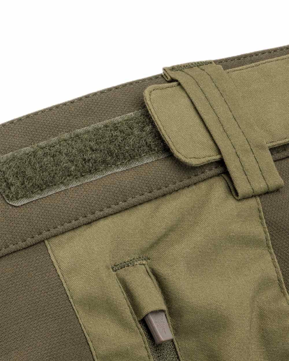 Dark Olive Hunting Olive Coloured Pinewood Mens Finnveden Hybrid Extreme Trousers on white background #colour_dark-olive-hunting-olive
