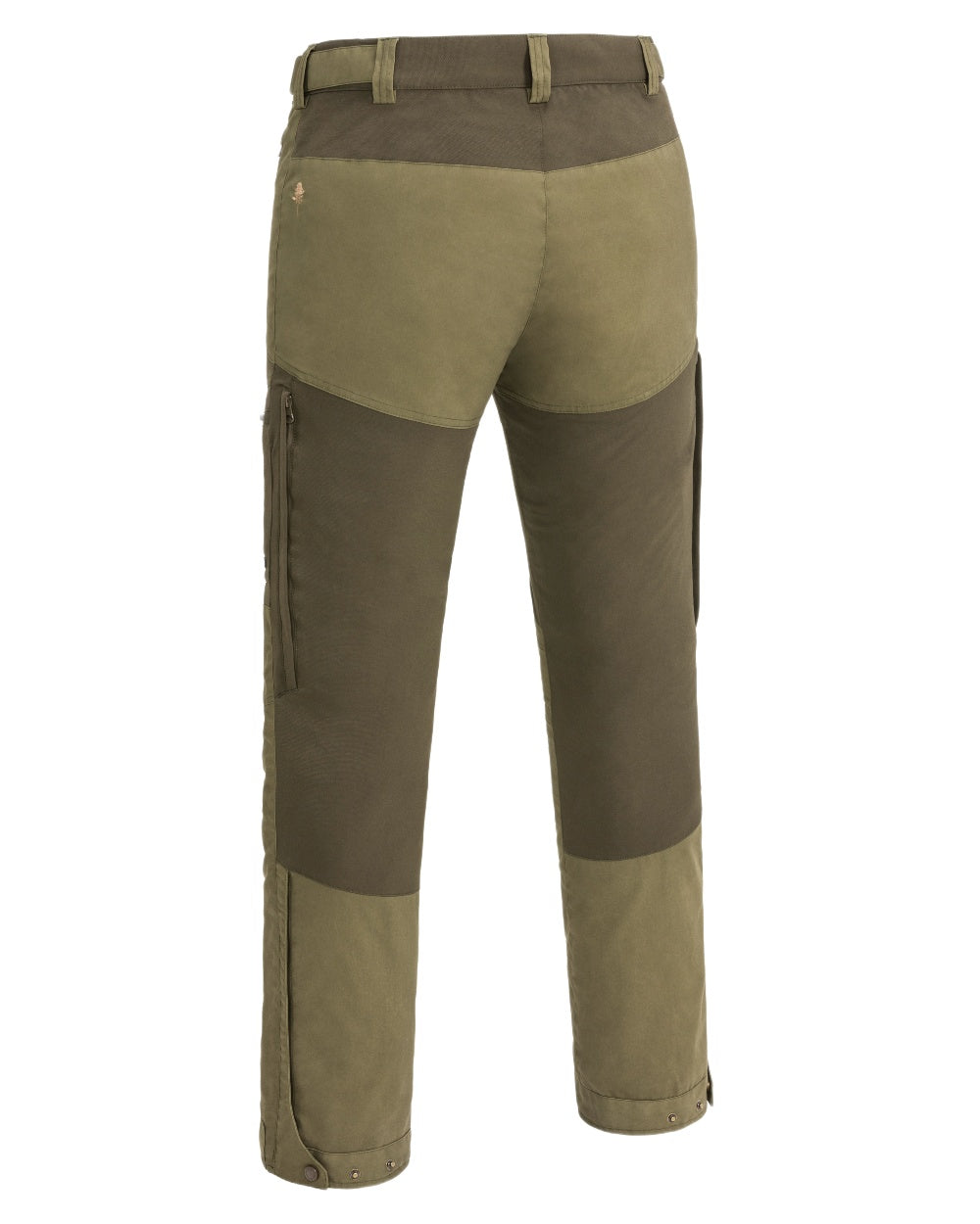 Dark Olive Hunting Olive Coloured Pinewood Mens Finnveden Hybrid Extreme Trousers on white background #colour_dark-olive-hunting-olive