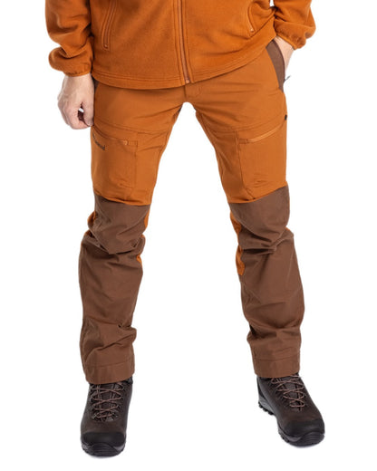 Fudge Nougat Coloured Pinewood Mens Finnveden Hybrid Extreme Trousers on white background #colour_fudge-nougat