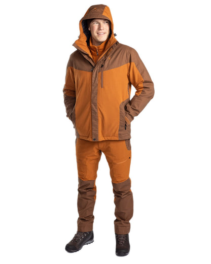 Fudge Nougat Coloured Pinewood Mens Finnveden Hybrid Extreme Trousers on white background #colour_fudge-nougat