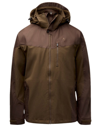 Dark Brown Coloured Pinewood Mens Finnveden Hybrid Jacket on white background #colour_dark-brown