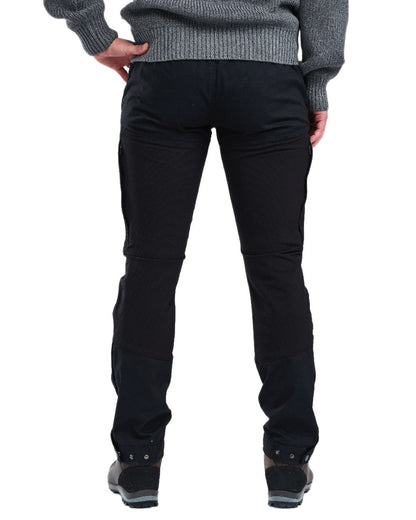 Black Coloured Pinewood Mens Finnveden Hybrid Trousers on white background #colour_black