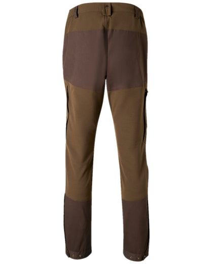 Dark Brown Coloured Pinewood Mens Finnveden Hybrid Trousers on white background #colour_dark-brown