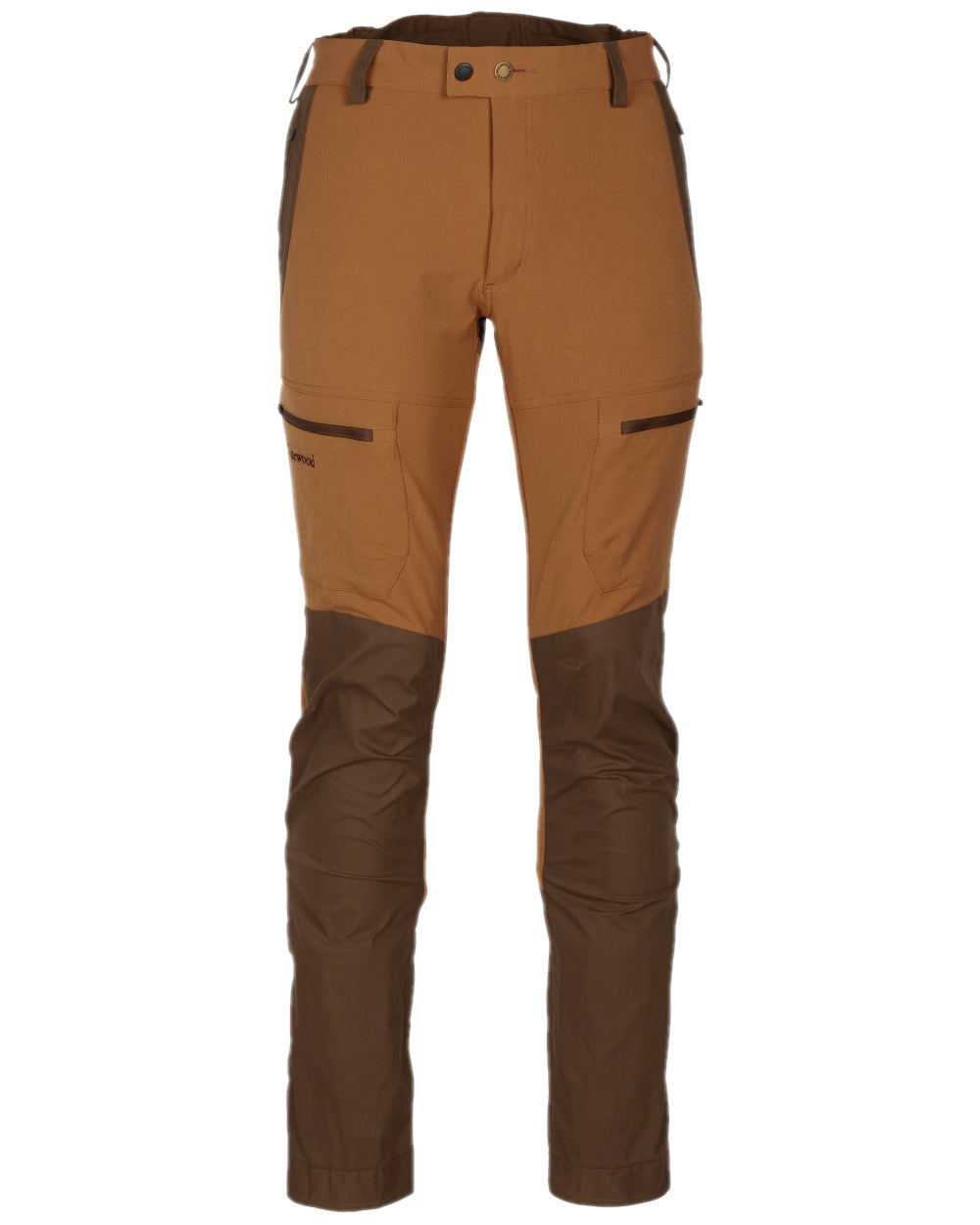 Fudge Nougat Coloured Pinewood Mens Finnveden Hybrid Trousers on white background #colour_fudge-nougat