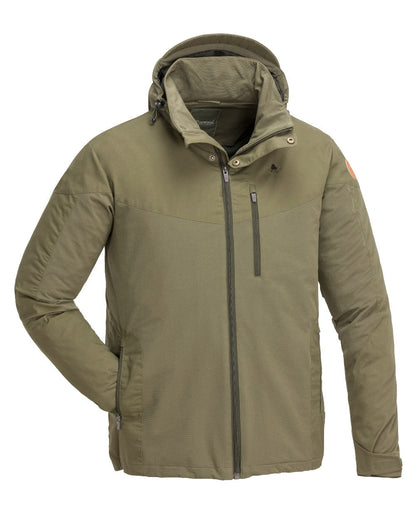 Hunting Olive Coloured Pinewood Mens Finnveden Hybrid Jacket on white background #colour_hunting-olive