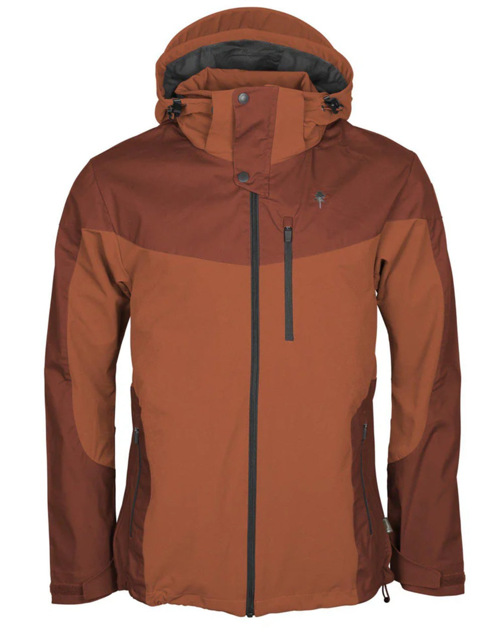 Terracotta coloured Pinewood Mens Finnveden Hybrid Jacket on white background #colour_terracotta