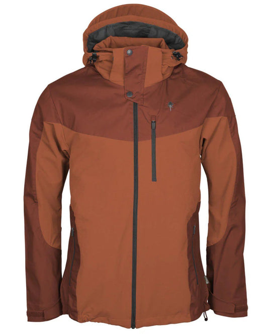 Terracotta coloured Pinewood Mens Finnveden Hybrid Jacket on white background #colour_terracotta
