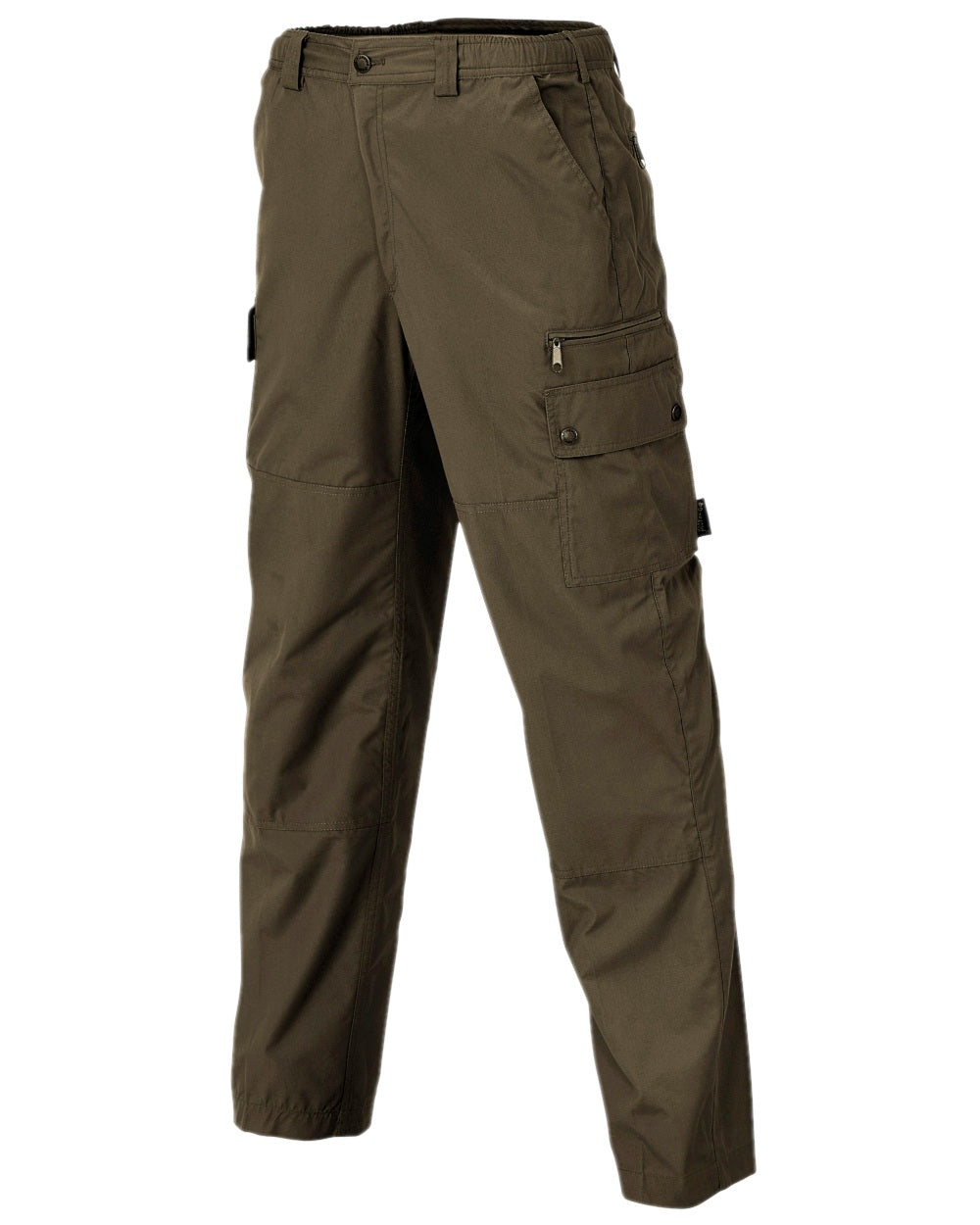 Dark Olive Coloured Pinewood Mens Finnveden Outdoor Classical Trousers on white background #colour_dark-olive